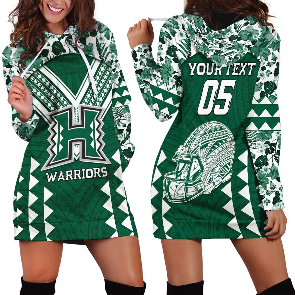 Custom Hawaii Football Hoodie Dress Rainbow Warriors Tropical Vibes - Polynesian Pride
