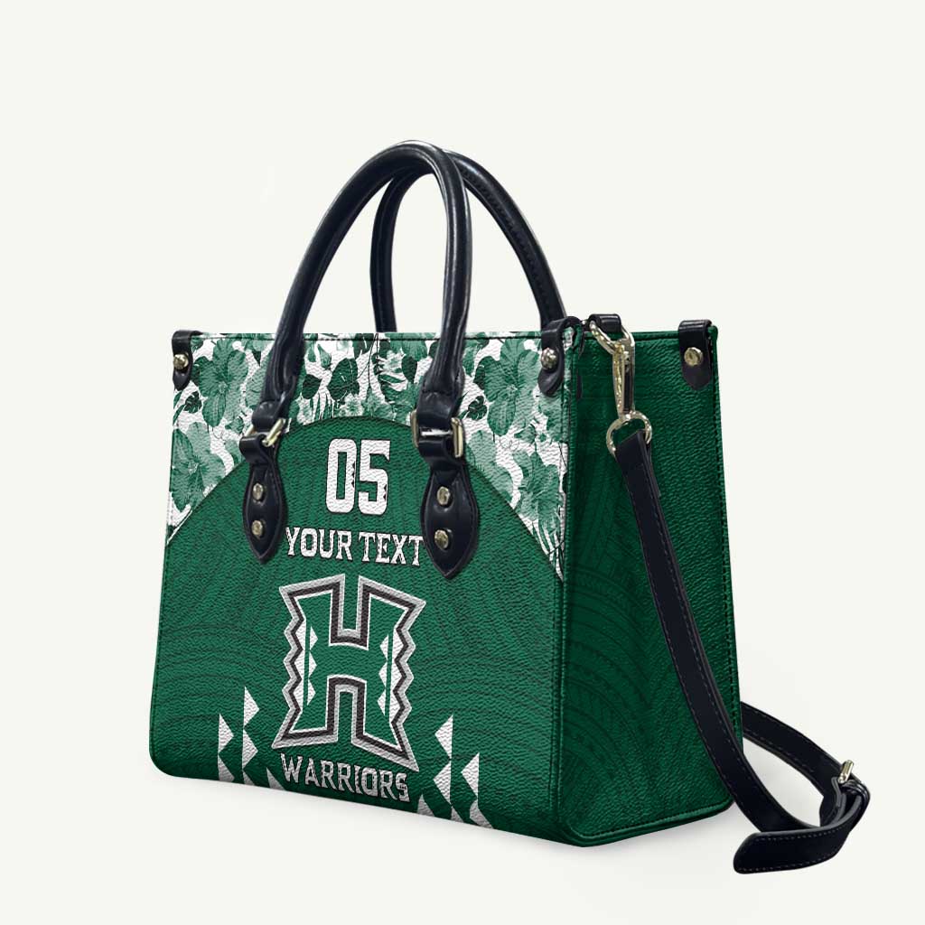 Custom Hawaii Football Leather Bag Rainbow Warriors Tropical Vibes - Polynesian Pride