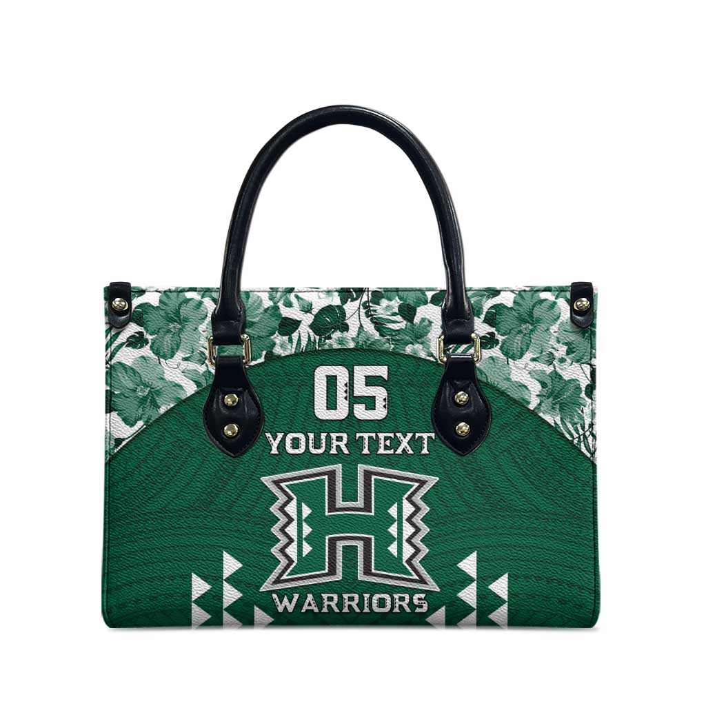 Custom Hawaii Football Leather Bag Rainbow Warriors Tropical Vibes - Polynesian Pride