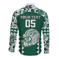 Custom Hawaii Football Long Sleeve Button Shirt Rainbow Warriors Tropical Vibes - Polynesian Pride