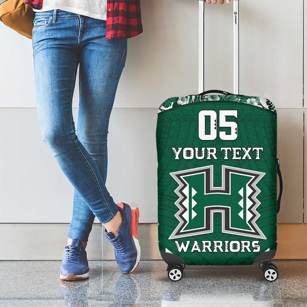 Custom Hawaii Football Luggage Cover Rainbow Warriors Tropical Vibes - Polynesian Pride