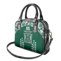 Custom Hawaii Football Shoulder Handbag Rainbow Warriors Tropical Vibes - Polynesian Pride