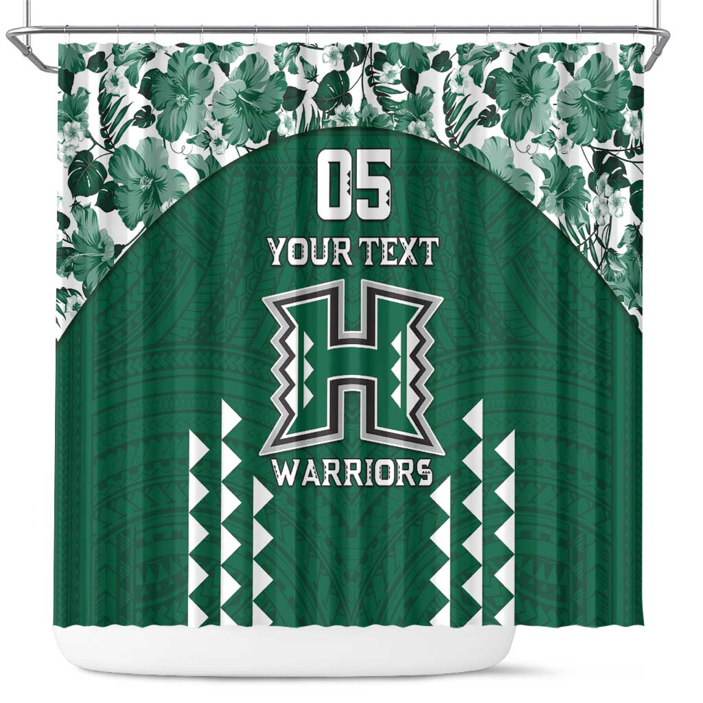 Custom Hawaii Football Shower Curtain Rainbow Warriors Tropical Vibes - Polynesian Pride