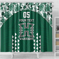 Custom Hawaii Football Shower Curtain Rainbow Warriors Tropical Vibes - Polynesian Pride