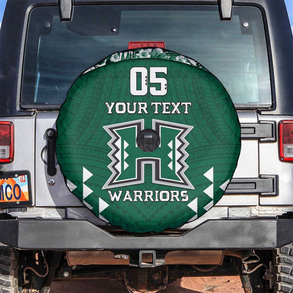 Custom Hawaii Football Spare Tire Cover Rainbow Warriors Tropical Vibes - Polynesian Pride