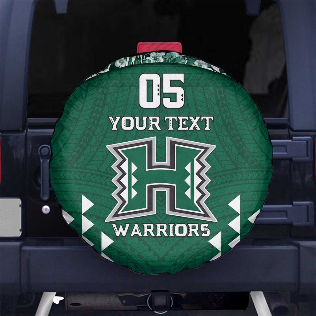 Custom Hawaii Football Spare Tire Cover Rainbow Warriors Tropical Vibes - Polynesian Pride