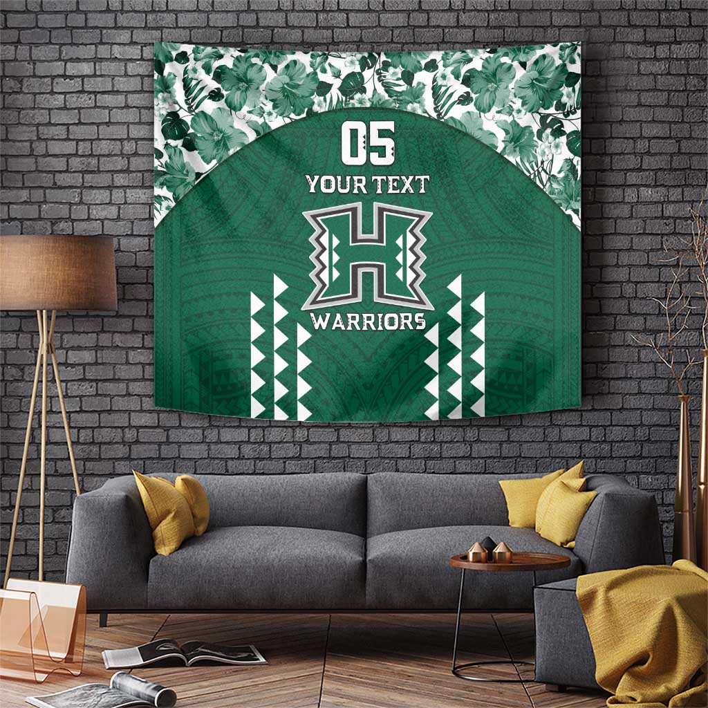 Custom Hawaii Football Tapestry Rainbow Warriors Tropical Vibes - Polynesian Pride