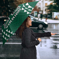 Custom Hawaii Football Umbrella Rainbow Warriors Tropical Vibes - Polynesian Pride