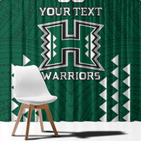 Custom Hawaii Football Window Curtain Rainbow Warriors Tropical Vibes - Polynesian Pride