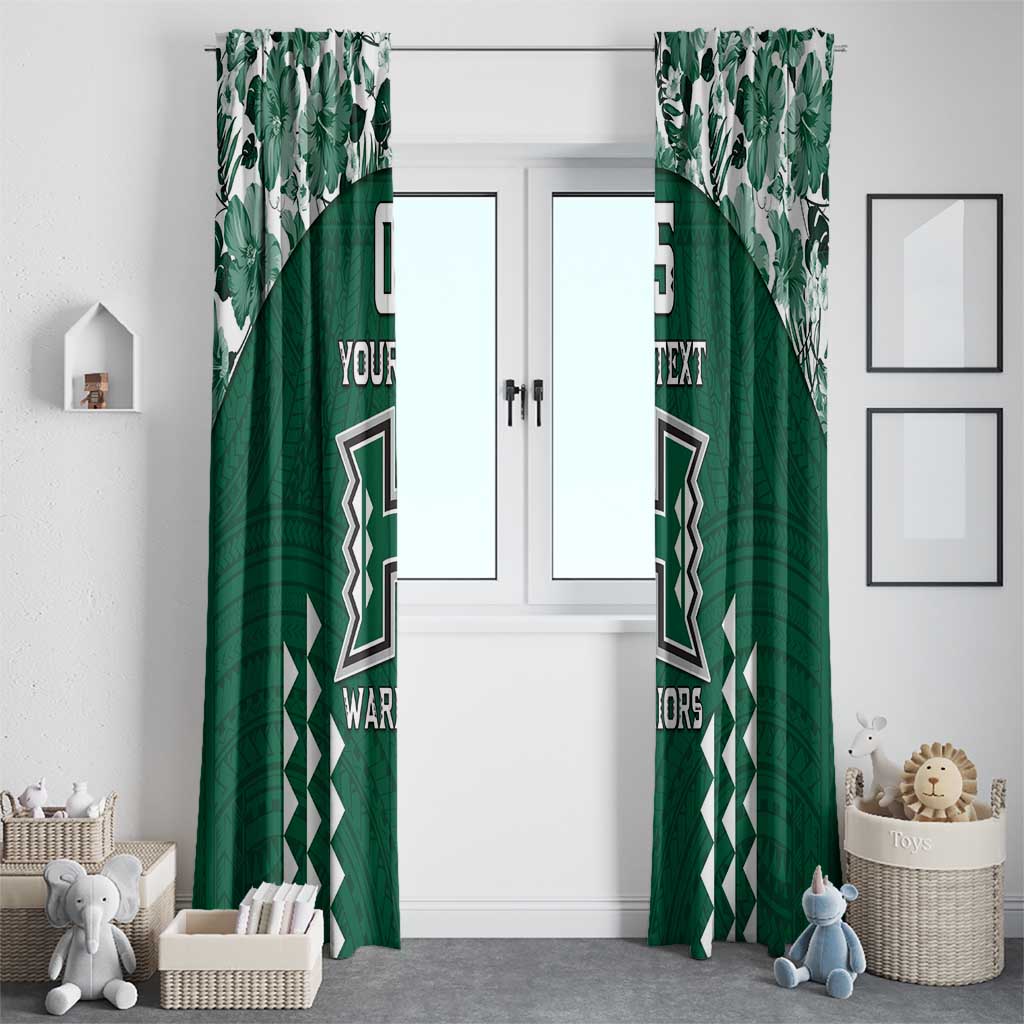 Custom Hawaii Football Window Curtain Rainbow Warriors Tropical Vibes - Polynesian Pride