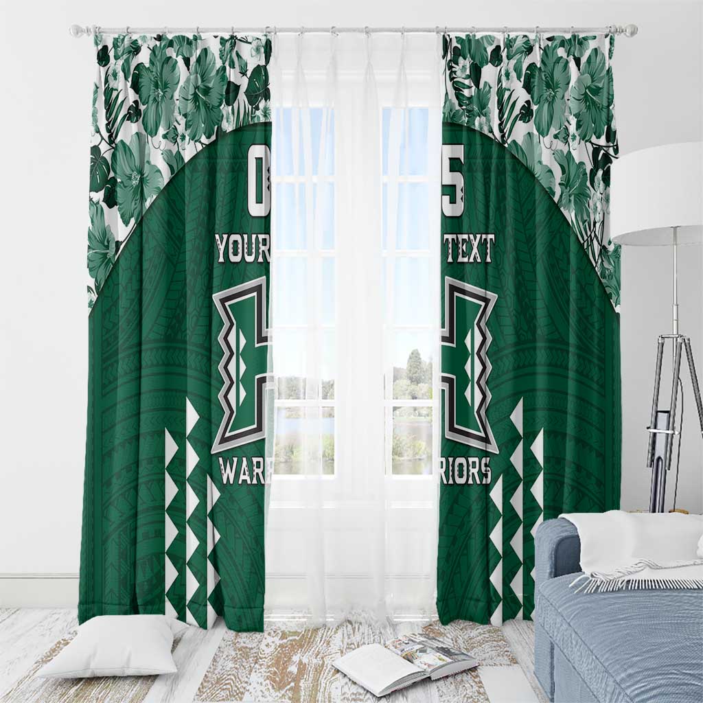 Custom Hawaii Football Window Curtain Rainbow Warriors Tropical Vibes - Polynesian Pride