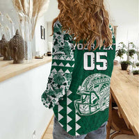 Custom Hawaii Football Women Casual Shirt Rainbow Warriors Tropical Vibes - Polynesian Pride