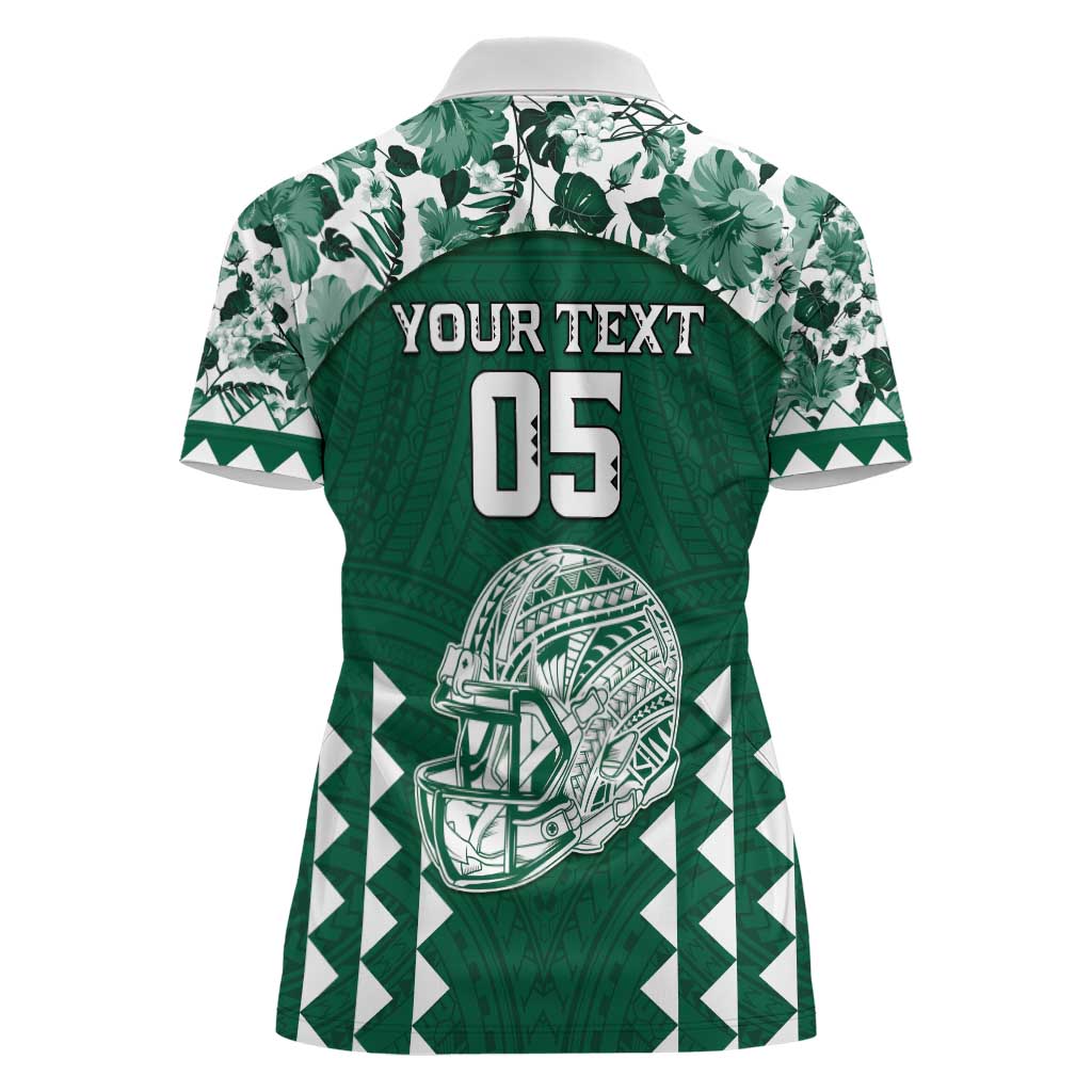 Custom Hawaii Football Women Polo Shirt Rainbow Warriors Tropical Vibes - Polynesian Pride