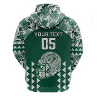 Custom Hawaii Football Zip Hoodie Rainbow Warriors Tropical Vibes - Polynesian Pride