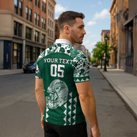 Custom Hawaii Football Zipper Polo Shirt Rainbow Warriors Tropical Vibes - Polynesian Pride