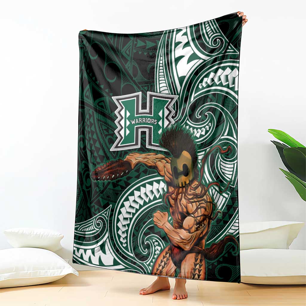 Hawaii Ikaika Warrior Football Blanket Polynesian Tribal Tattoo - Polynesian Pride