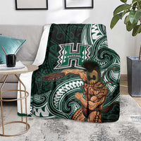 Hawaii Ikaika Warrior Football Blanket Polynesian Tribal Tattoo - Polynesian Pride