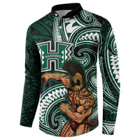 Hawaii Ikaika Warrior Football Button Sweatshirt Polynesian Tribal Tattoo - Polynesian Pride