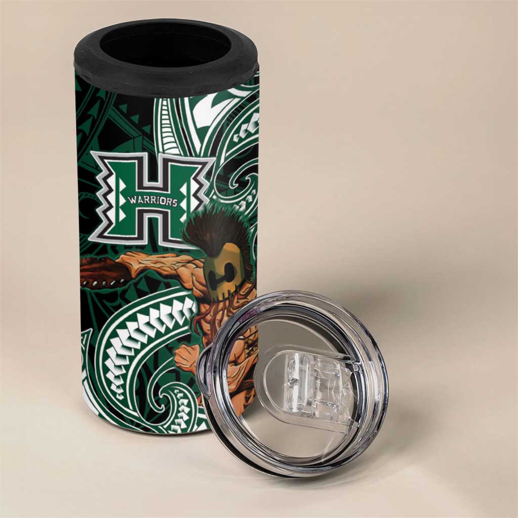 Hawaii Ikaika Warrior Football 4 in 1 Can Cooler Tumbler Polynesian Tribal Tattoo - Polynesian Pride