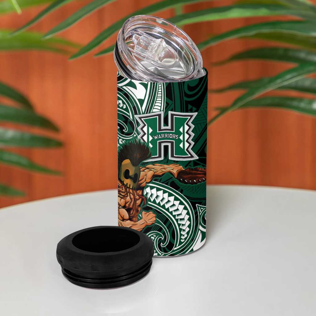 Hawaii Ikaika Warrior Football 4 in 1 Can Cooler Tumbler Polynesian Tribal Tattoo - Polynesian Pride