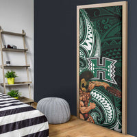 Hawaii Ikaika Warrior Football Door Cover Polynesian Tribal Tattoo - Polynesian Pride