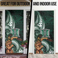 Hawaii Ikaika Warrior Football Door Cover Polynesian Tribal Tattoo - Polynesian Pride