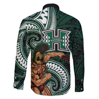 Hawaii Ikaika Warrior Football Family Matching Summer Maxi Dress and Hawaiian Shirt Polynesian Tribal Tattoo - Polynesian Pride