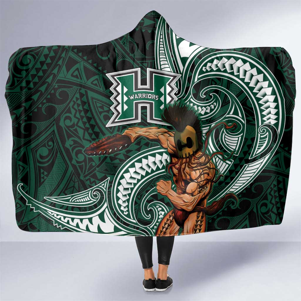 Hawaii Ikaika Warrior Football Hooded Blanket Polynesian Tribal Tattoo - Polynesian Pride