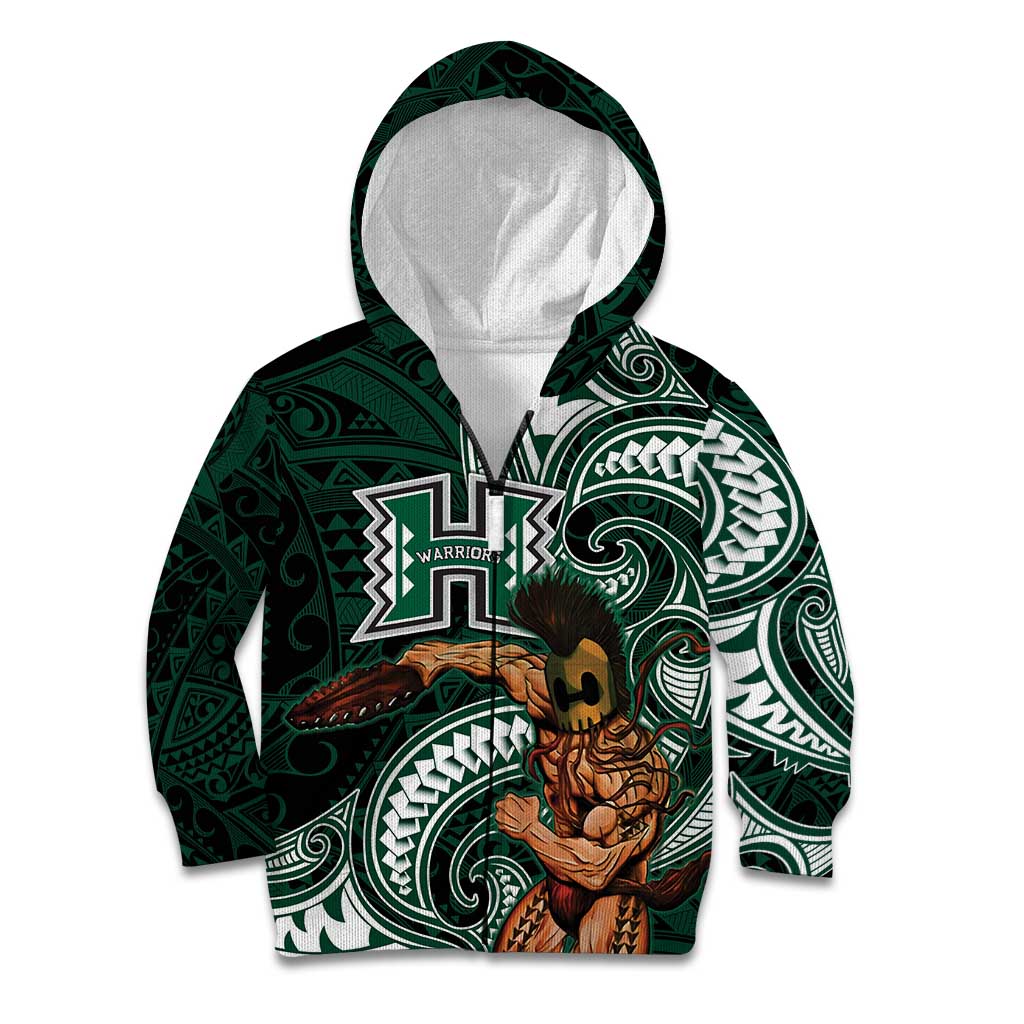 Hawaii Ikaika Warrior Football Kid Hoodie Polynesian Tribal Tattoo - Polynesian Pride