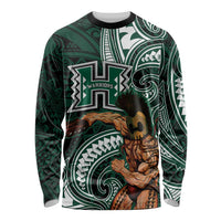 Hawaii Ikaika Warrior Football Long Sleeve Shirt Polynesian Tribal Tattoo - Polynesian Pride