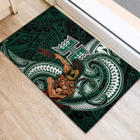 Hawaii Ikaika Warrior Football Rubber Doormat Polynesian Tribal Tattoo - Polynesian Pride