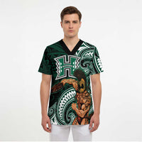 Hawaii Ikaika Warrior Football Scrub Top Polynesian Tribal Tattoo - Polynesian Pride