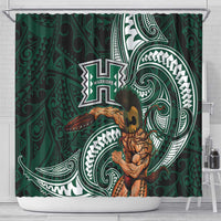 Hawaii Ikaika Warrior Football Shower Curtain Polynesian Tribal Tattoo - Polynesian Pride