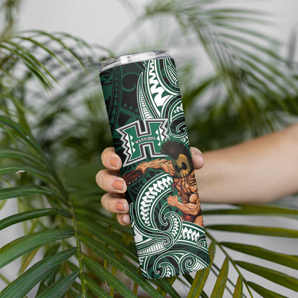 Hawaii Ikaika Warrior Football Skinny Tumbler Polynesian Tribal Tattoo - Polynesian Pride