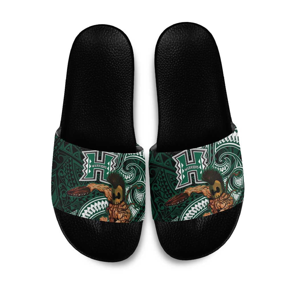 Hawaii Ikaika Warrior Football Slide Sandals Polynesian Tribal Tattoo - Polynesian Pride