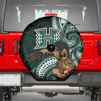 Hawaii Ikaika Warrior Football Spare Tire Cover Polynesian Tribal Tattoo - Polynesian Pride