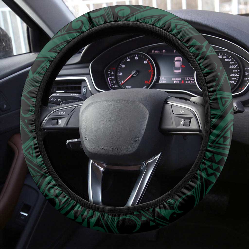 Hawaii Ikaika Warrior Football Steering Wheel Cover Polynesian Tribal Tattoo - Polynesian Pride