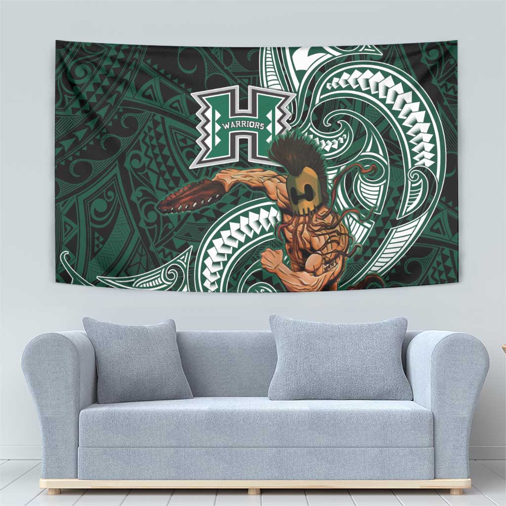 Hawaii Ikaika Warrior Football Tapestry Polynesian Tribal Tattoo - Polynesian Pride