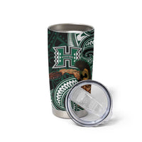Hawaii Ikaika Warrior Football Tumbler Cup Polynesian Tribal Tattoo - Polynesian Pride