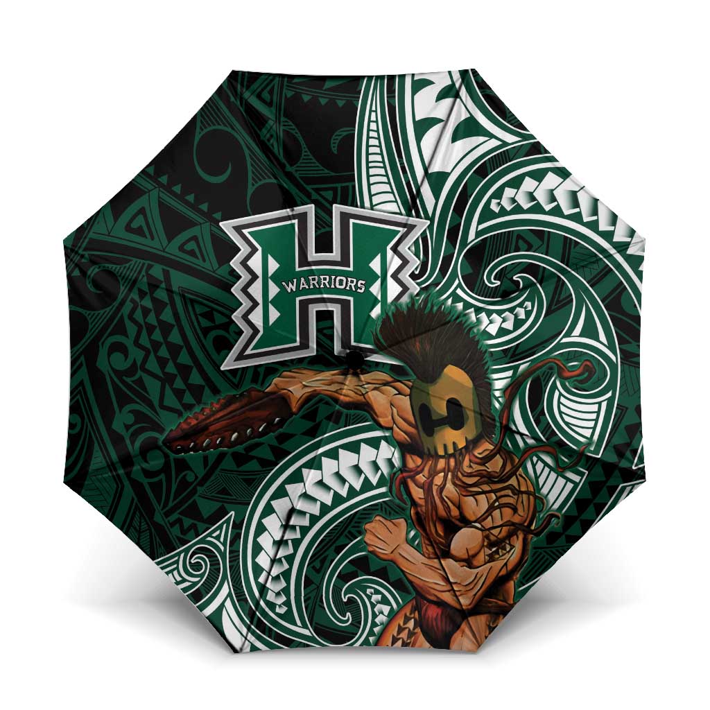 Hawaii Ikaika Warrior Football Umbrella Polynesian Tribal Tattoo - Polynesian Pride