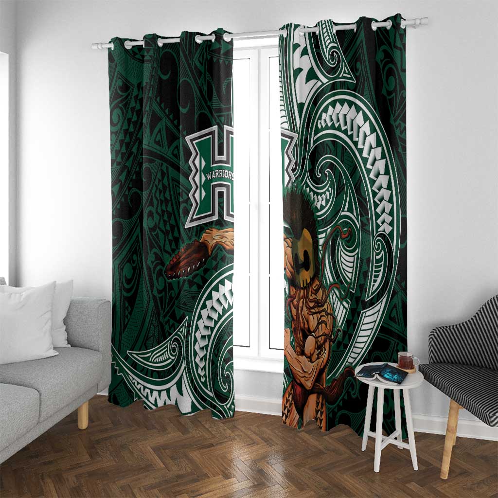 Hawaii Ikaika Warrior Football Window Curtain Polynesian Tribal Tattoo - Polynesian Pride