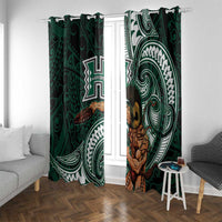Hawaii Ikaika Warrior Football Window Curtain Polynesian Tribal Tattoo - Polynesian Pride