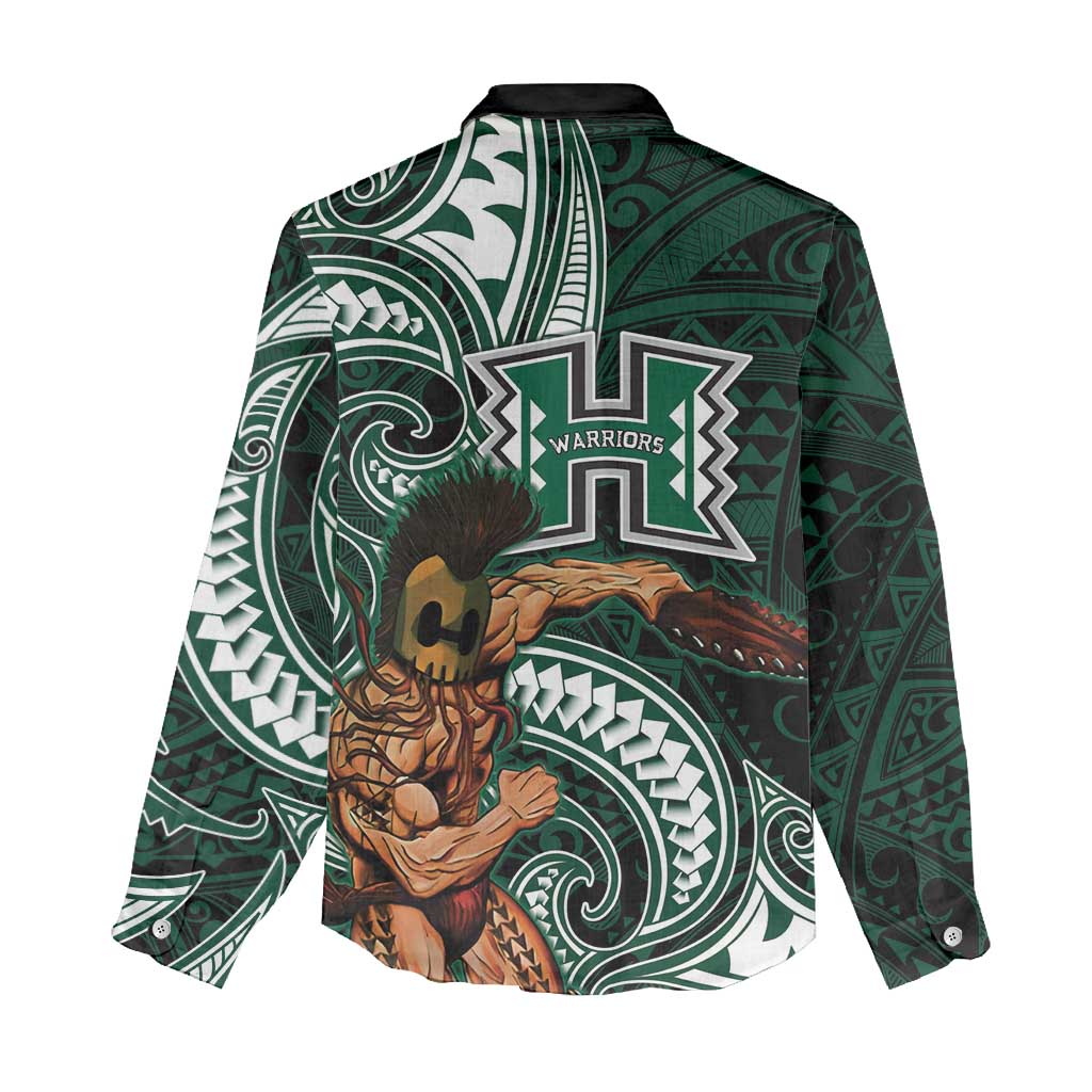 Hawaii Ikaika Warrior Football Women Casual Shirt Polynesian Tribal Tattoo - Polynesian Pride