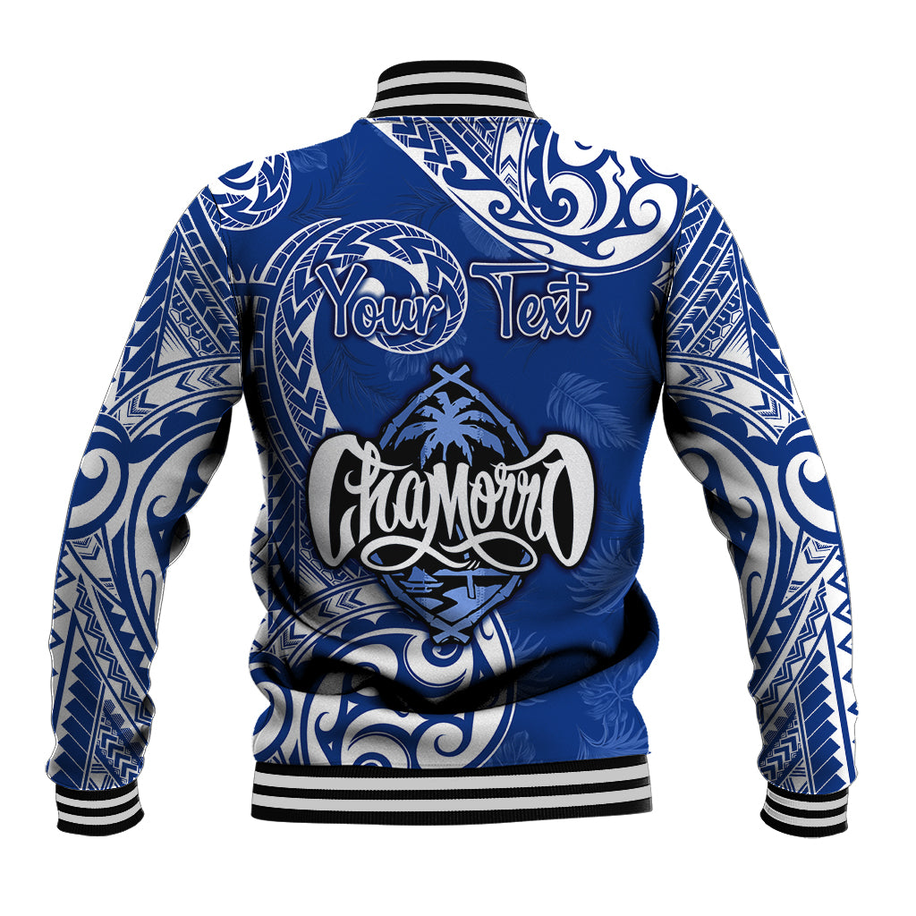 Personalised Hafa Adai Guam History and Chamorro Heritage Day Baseball Jacket Blue Latte Stone LT05 - Polynesian Pride