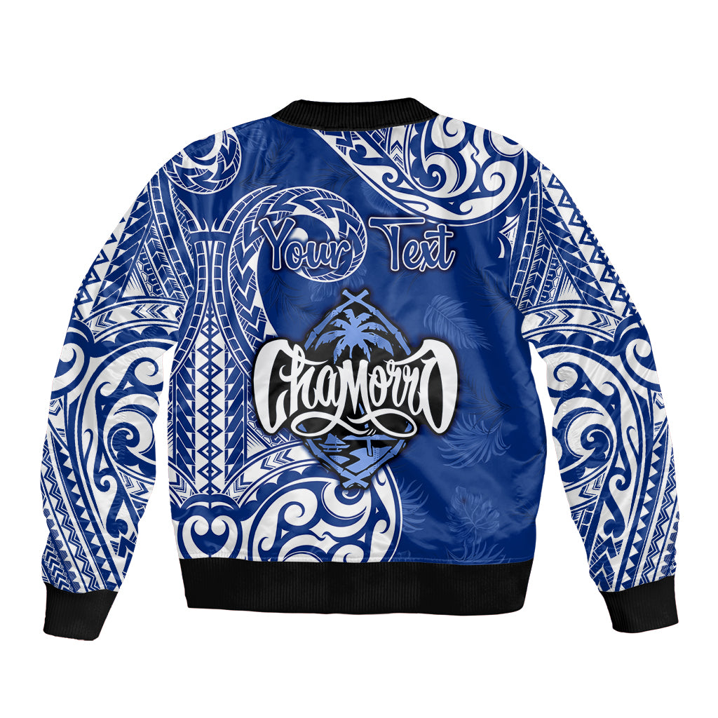 Personalised Hafa Adai Guam History and Chamorro Heritage Day Bomber Jacket Blue Latte Stone LT05 - Polynesian Pride