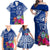 Personalised Hafa Adai Guam History and Chamorro Heritage Day Family Matching Off Shoulder Maxi Dress and Hawaiian Shirt Blue Latte Stone LT05 - Polynesian Pride