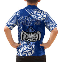 Personalised Hafa Adai Guam History and Chamorro Heritage Day Family Matching Puletasi Dress and Hawaiian Shirt Blue Latte Stone LT05 - Polynesian Pride