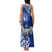 Personalised Hafa Adai Guam History and Chamorro Heritage Day Family Matching Tank Maxi Dress and Hawaiian Shirt Blue Latte Stone LT05 - Polynesian Pride