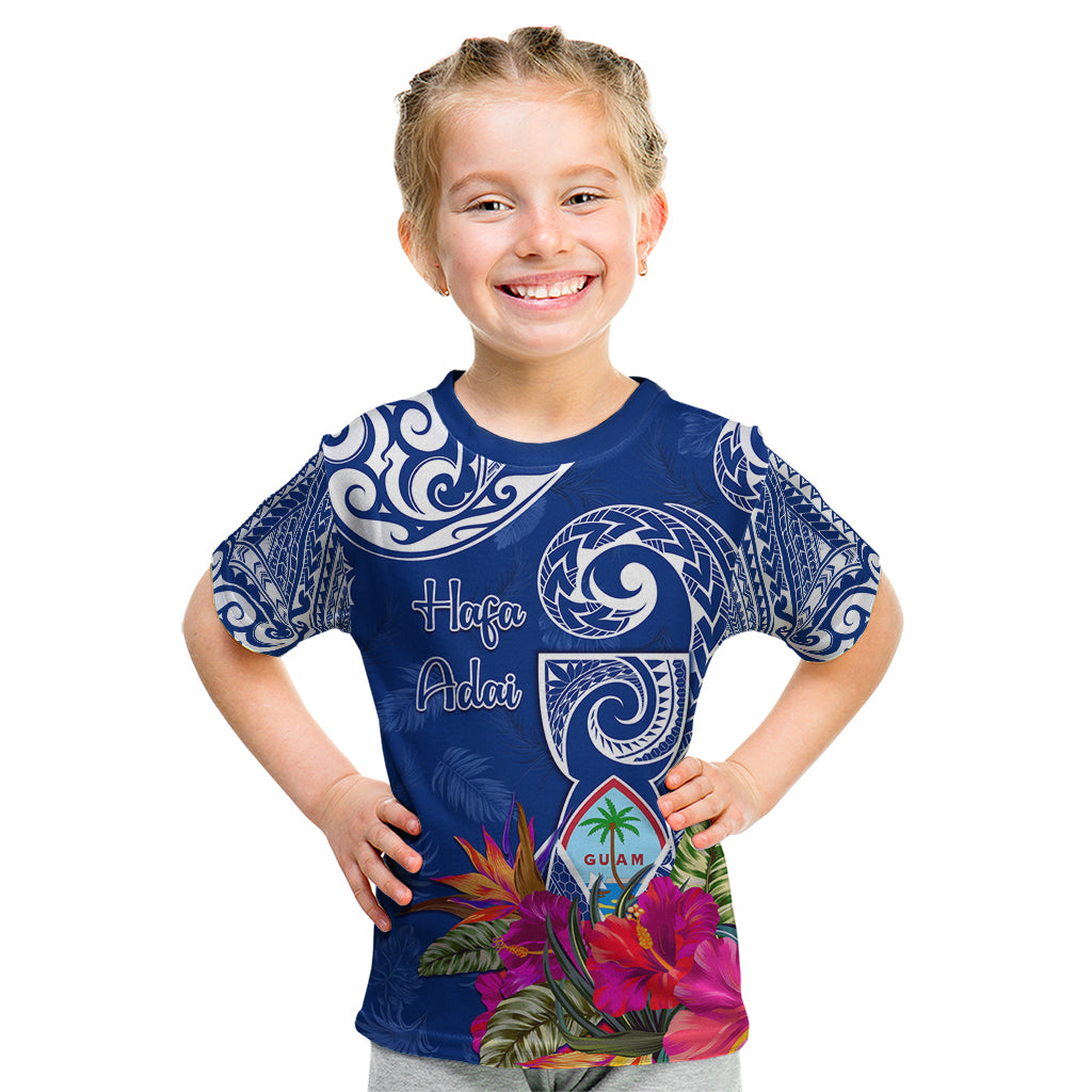 Personalised Hafa Adai Guam History and Chamorro Heritage Day Kid T Shirt Blue Latte Stone LT05 Blue - Polynesian Pride