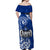 Personalised Hafa Adai Guam History and Chamorro Heritage Day Off Shoulder Maxi Dress Blue Latte Stone LT05 - Polynesian Pride